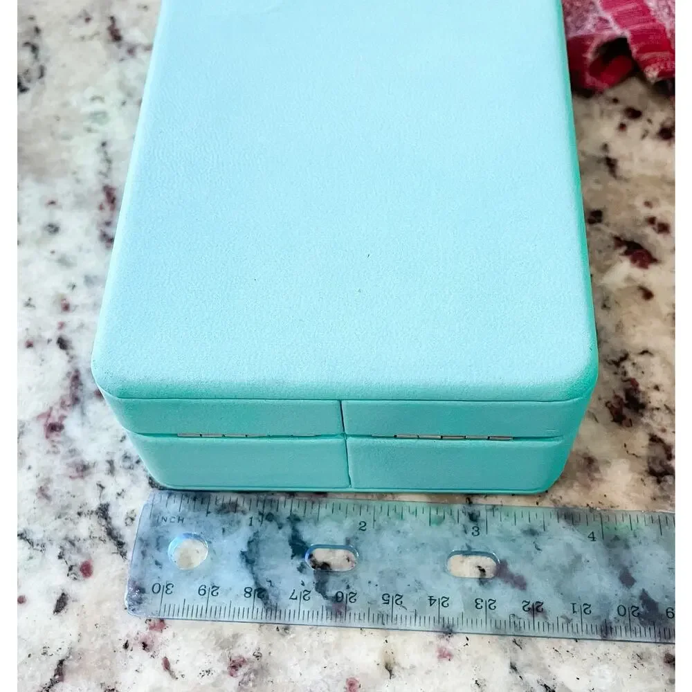 Tiffany & Co. Blue Leather Necklace & Earrings Holder Case Display Box